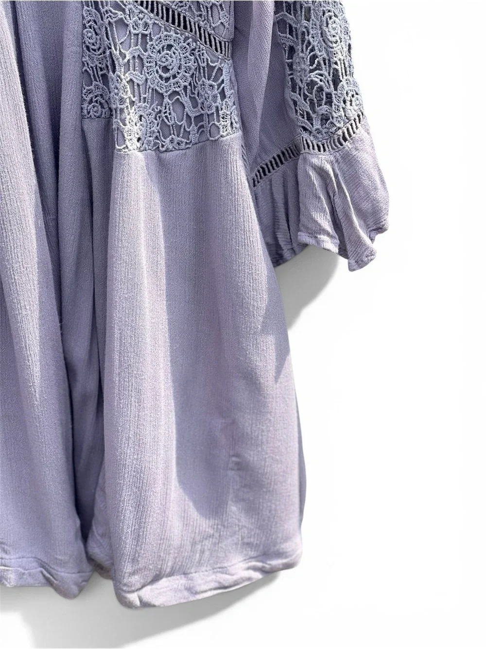Free People Lilac Crochet Lace Tunic Dress Boho Small